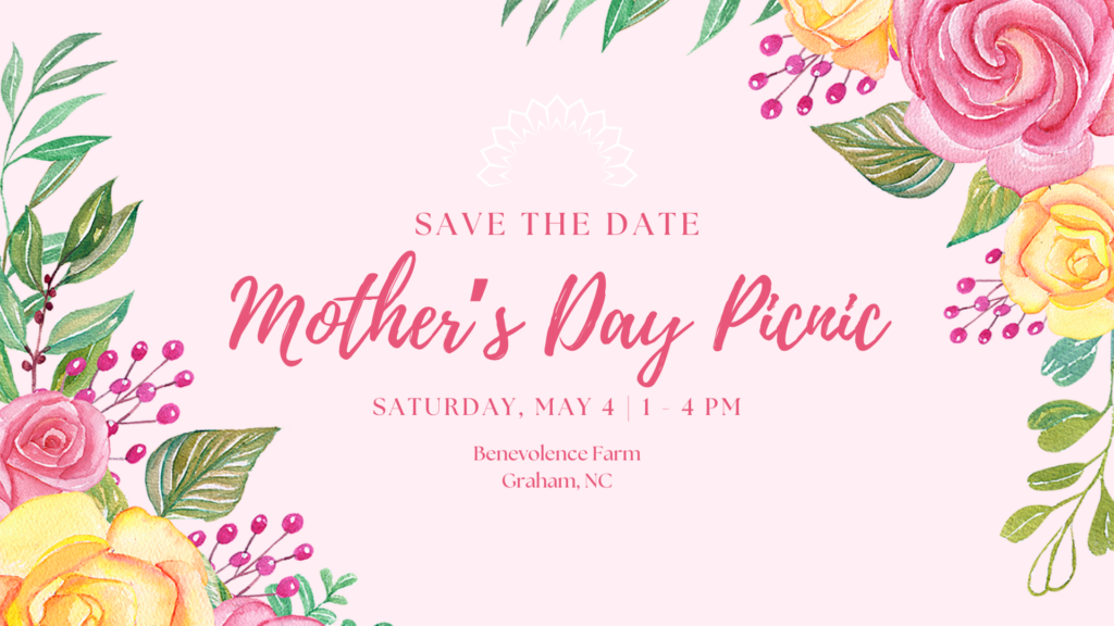 Save the date graphic for the Mother's Day picnic