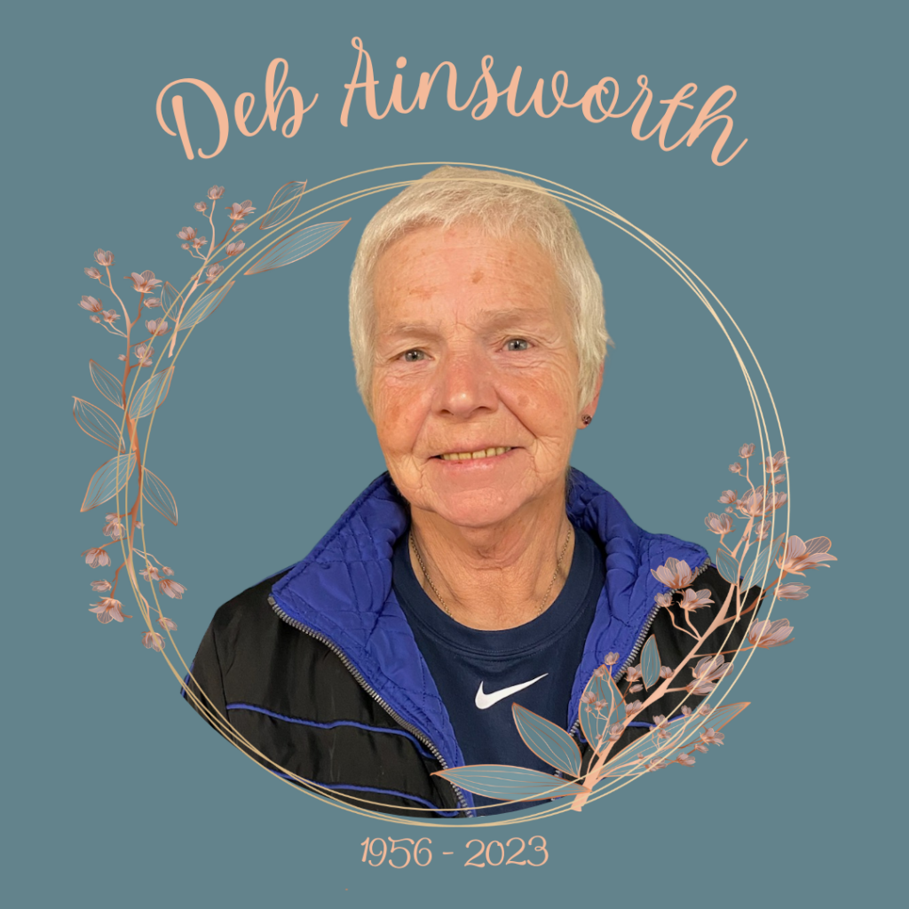 Memorial graphic for Deb Ainsworth, 1956 to 2023