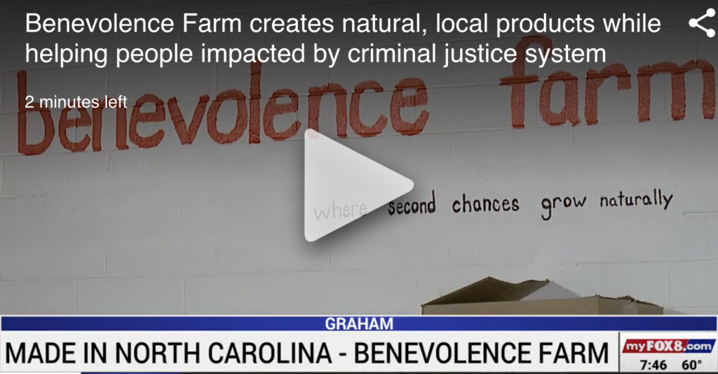 Still from a Fox8 news segment about Benevolence Farm