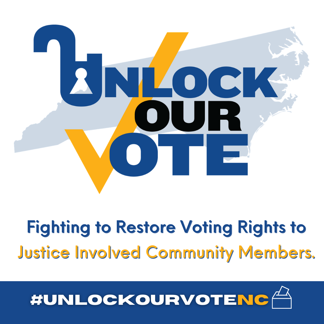 Unlock Our Vote NC campaign graphic