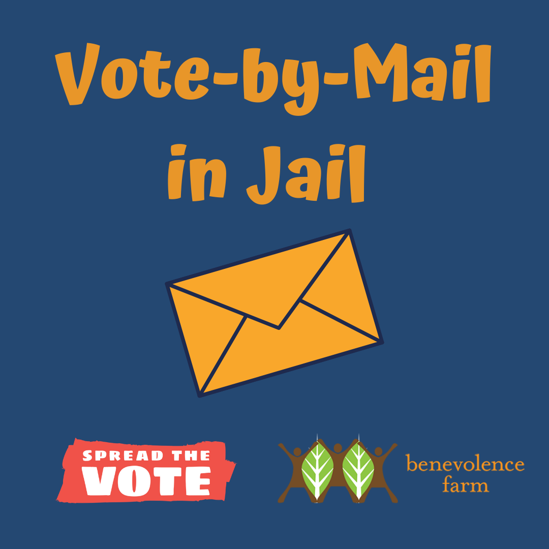 Graphic reading Vote-by-Mail in Jail