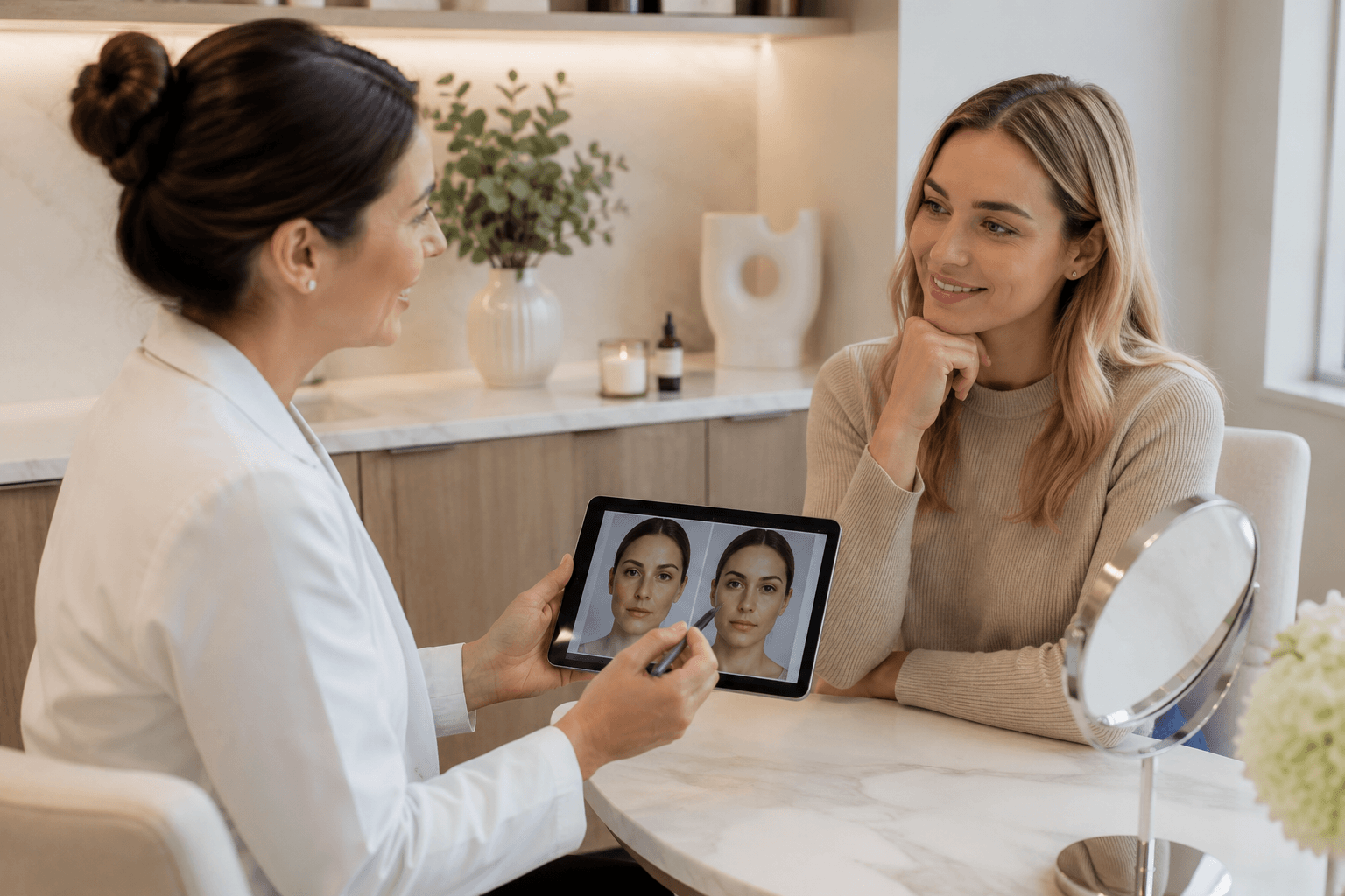 Patient receiving advanced skin treatment at a medical spa in Old Lyme, Connecticut
