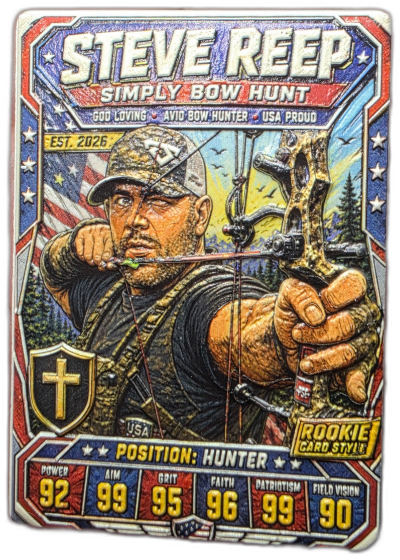 Custom ceramic magnet for Steve Reep, Simply Bow Hunt