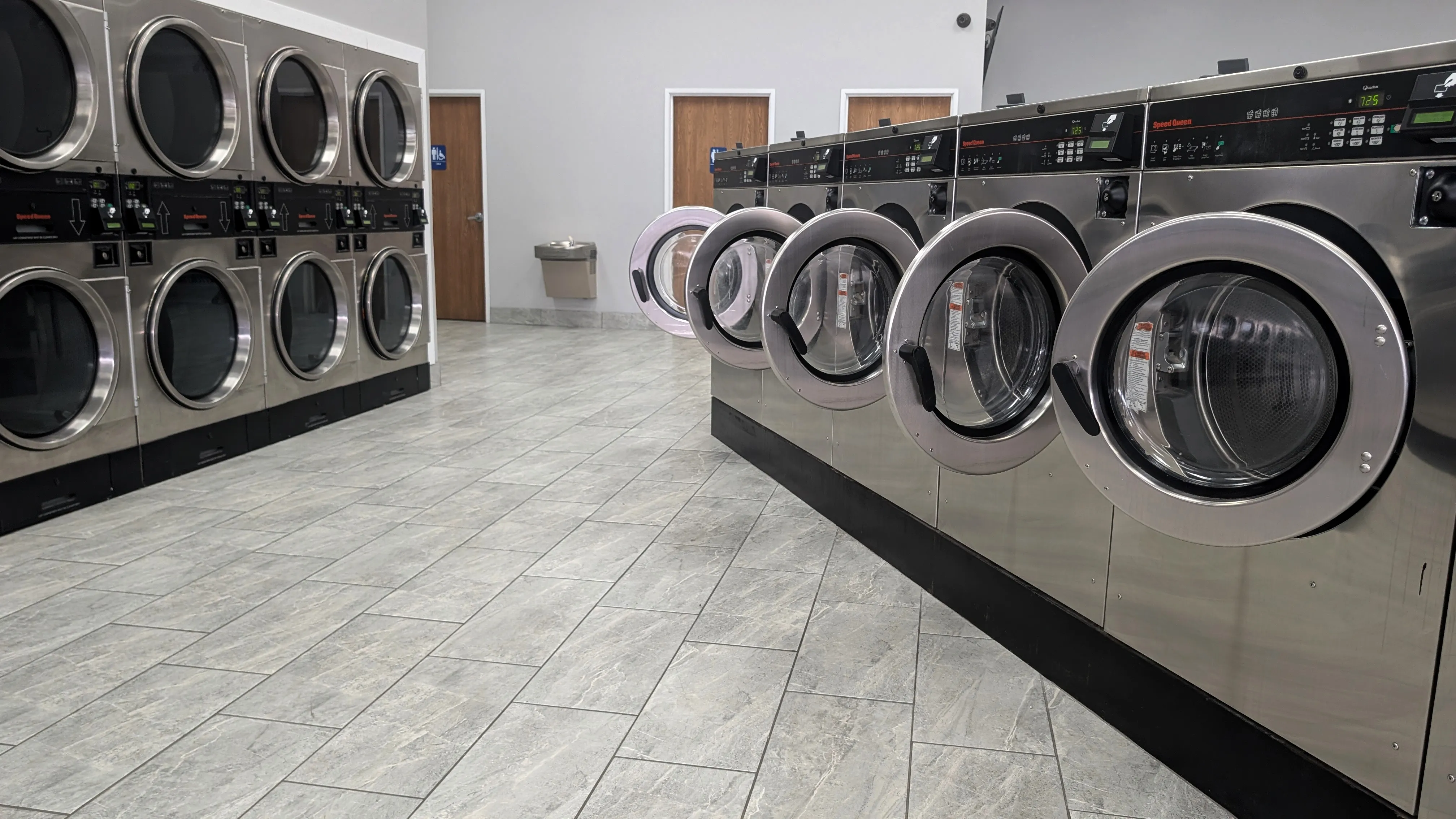 Clean, modern interior of Lafayette Laundromat