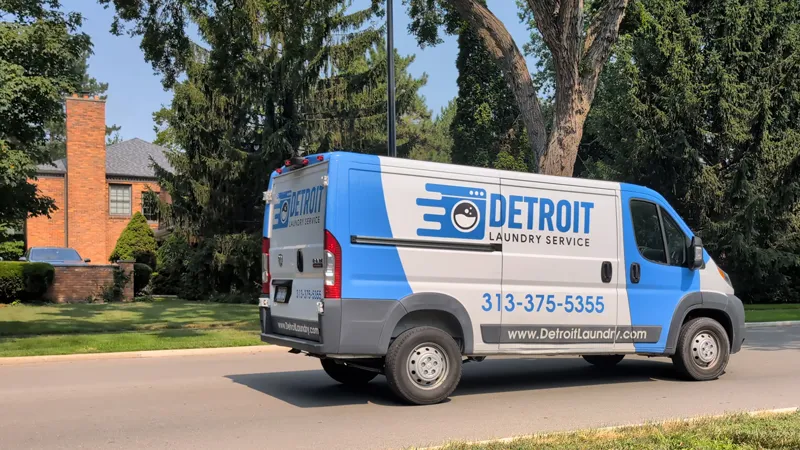 Laundry pickup and delivery van serving Detroit