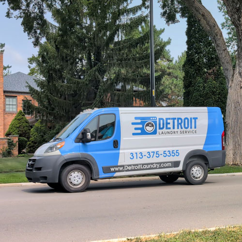 Lafayette Laundromat laundry pickup and delivery van