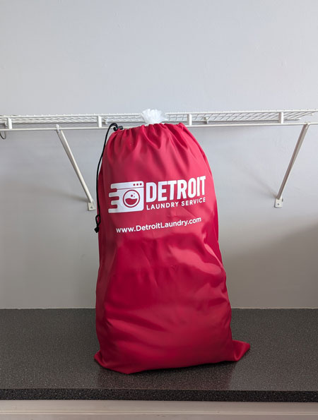 Reusable nylon laundry bag from Lafayette Laundromat