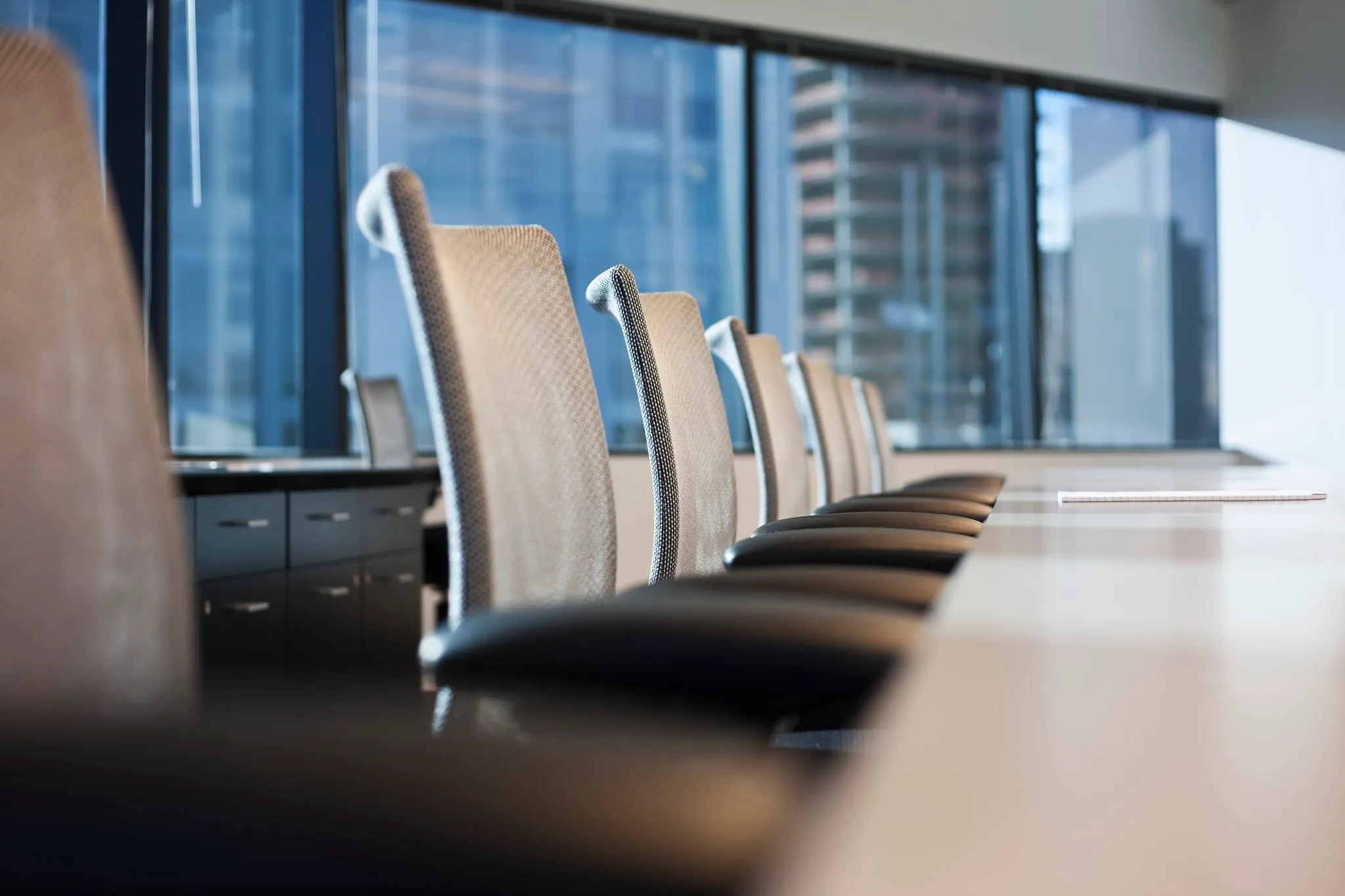 Row of office chairs