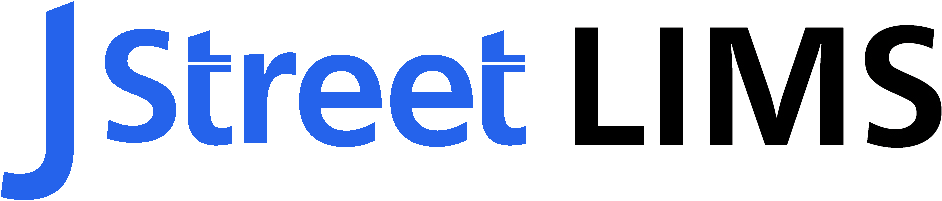 JStreetLIMS logo with 'JStreet' in blue and 'LIMS' in black text.