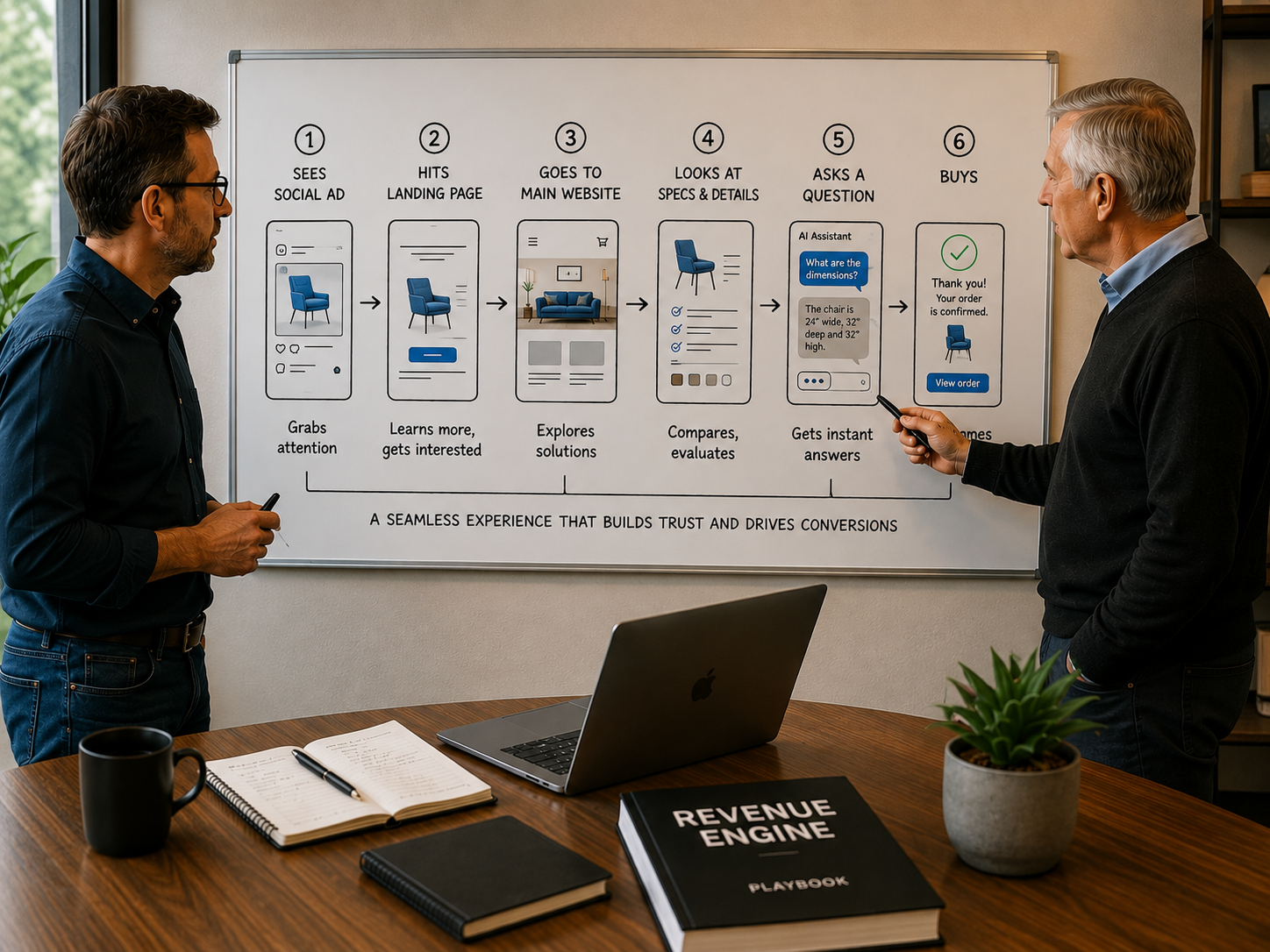 image of brainstorm session with sticky notes (for a b2b saas)