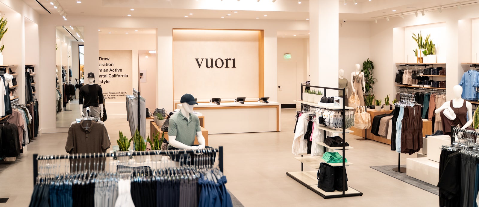 Interior sales floor at the Vuori Chandler store in Chandler, Arizona