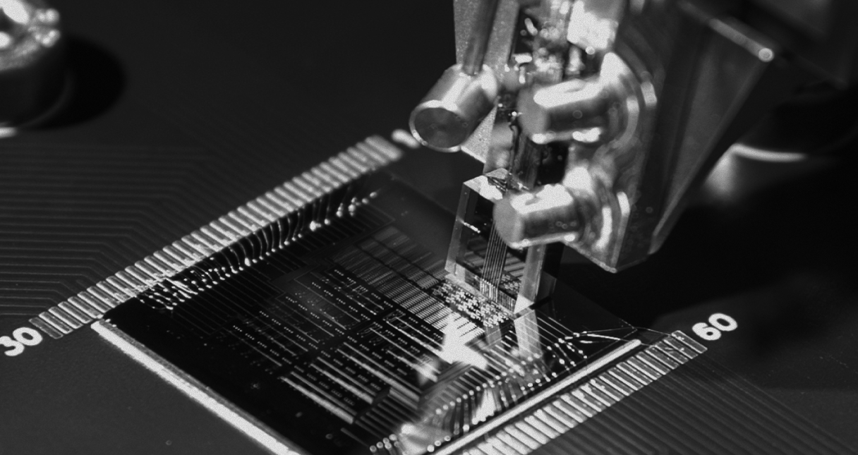 Close up image of a computer chip