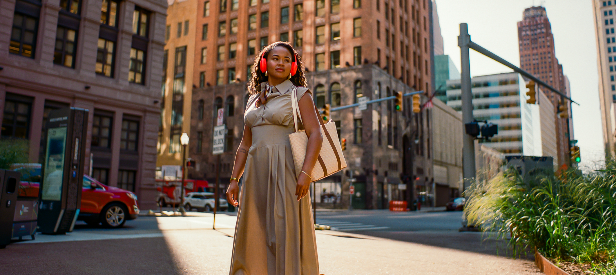 Detroit cityscape video still