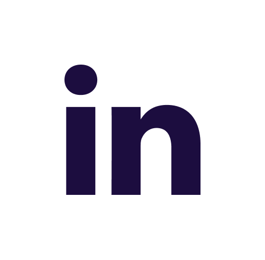 LinkedIn logo with lowercase letters 'in' in dark navy blue on a white background.