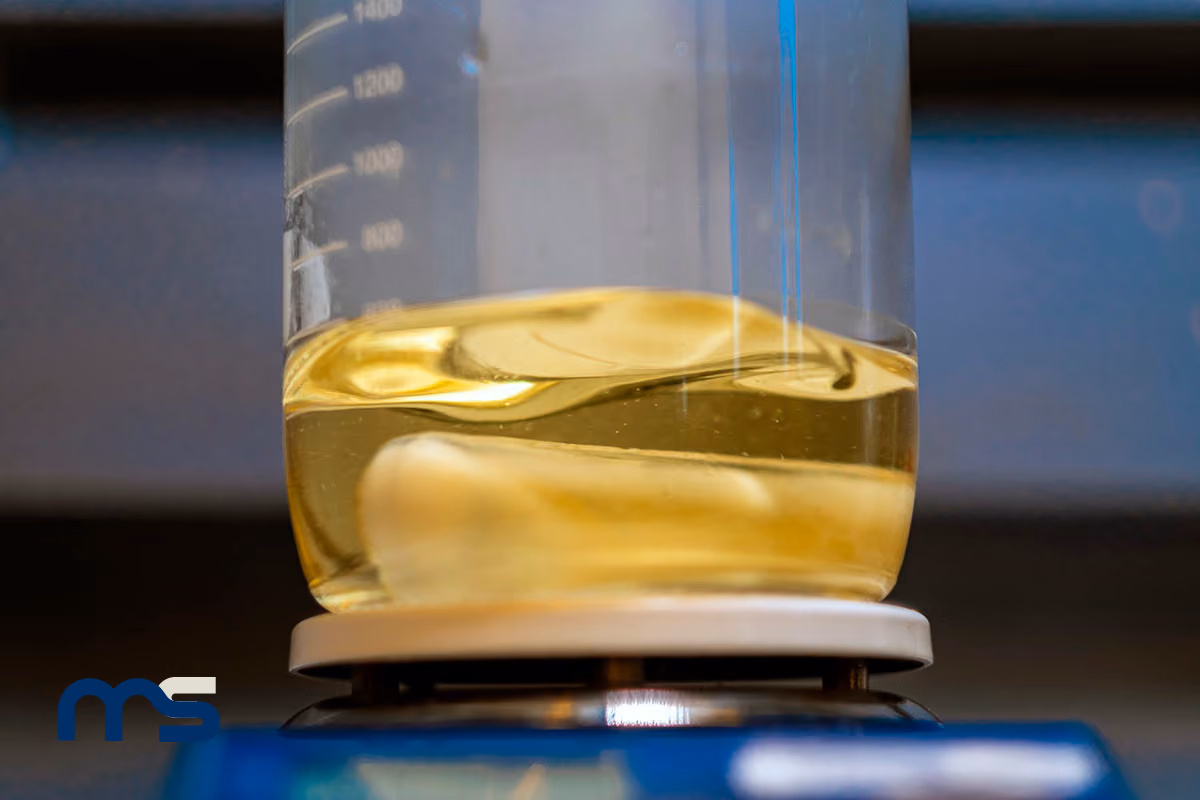 Flüssiges Epoxidharz im Zentrifugenglas