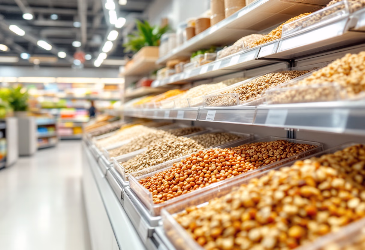 image of organic food section (for a grocery store)