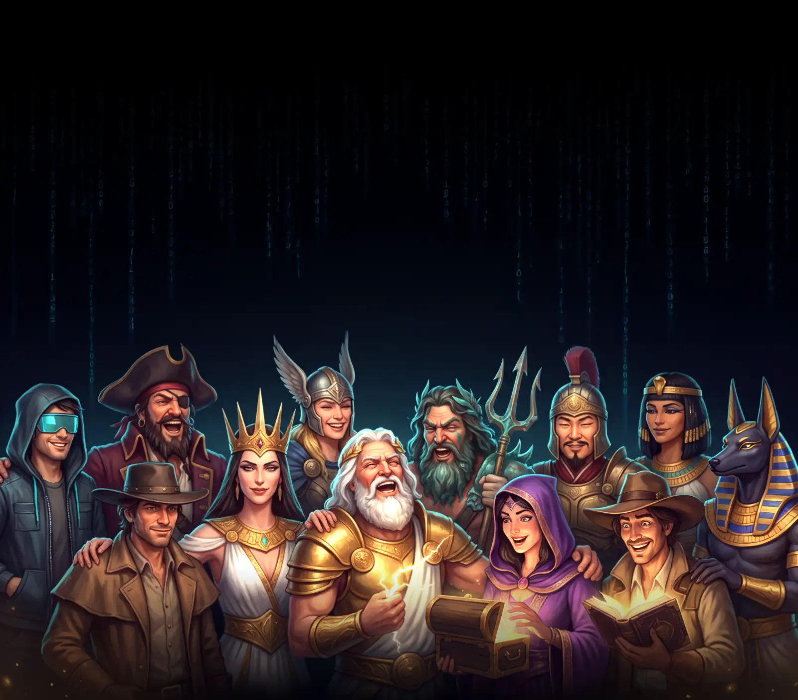 Ilustración del elenco de personajes de Buunix