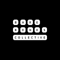 Logo with the words 'BARE BONES COLLECTIVE' spelled out in white rounded square blocks on a black background.