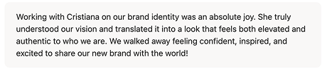 testimonial for SAY Studio's Six Week Brand Intensive
