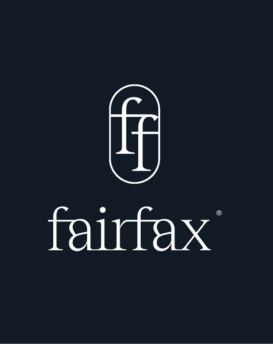 Fairfax London logo visual identity and website design