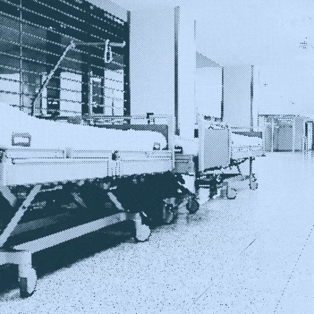 Medical clinic beds in a patient ward