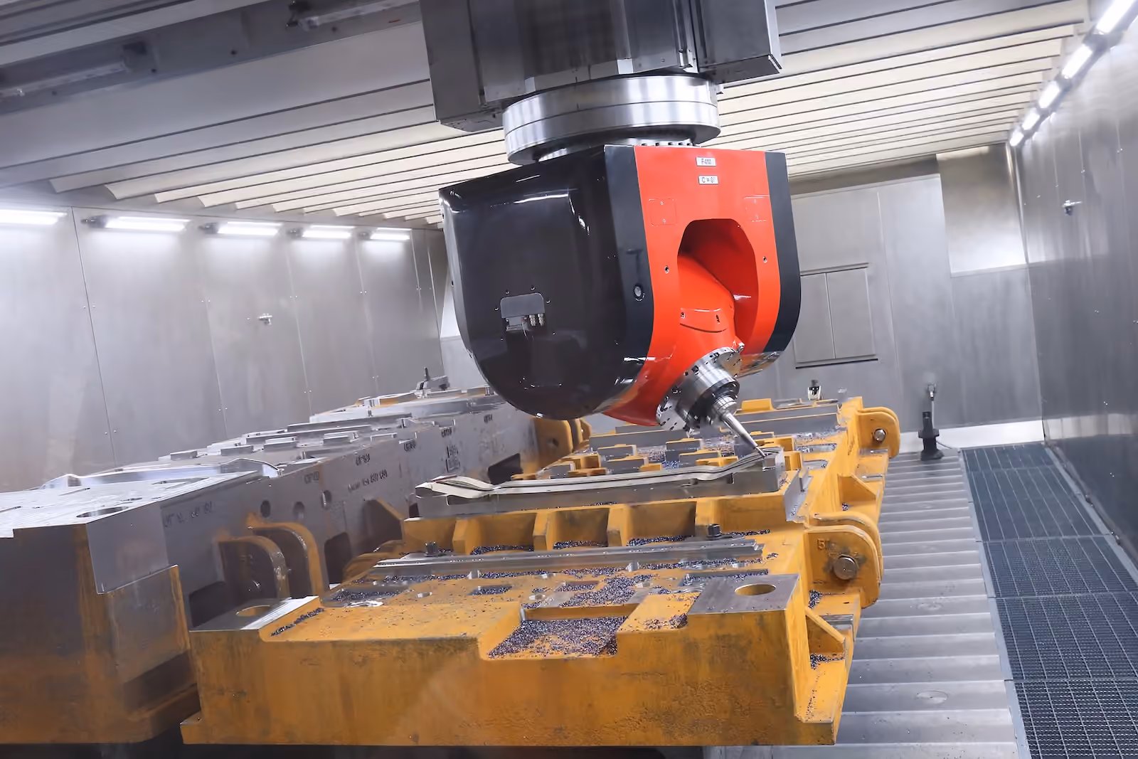 Robot trimming a prototype sheet-metal panel