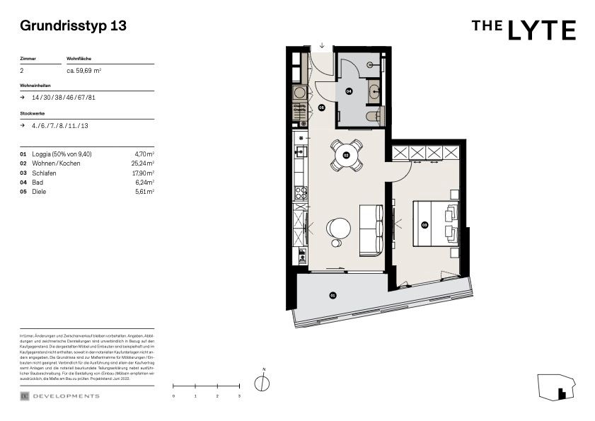 Grundriss THE LYTE Wohnung 46TL