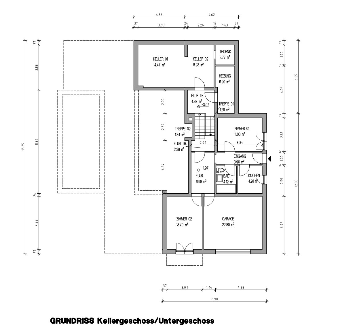 Grundriss Kellergeschoss_ Erdgeschoss – Kirchstraße 14 – Kirchstr
