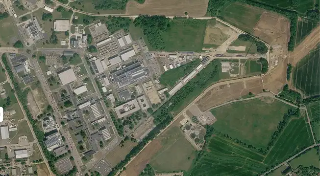 An aerial photograph of the Culham campus in Oxford, UK.
