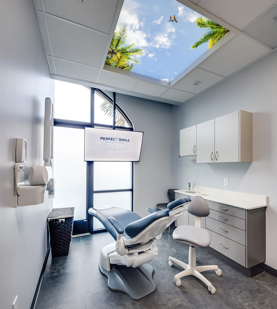 Dental treatment room at Perfect Smile Dental Care in Santa Clara, CA