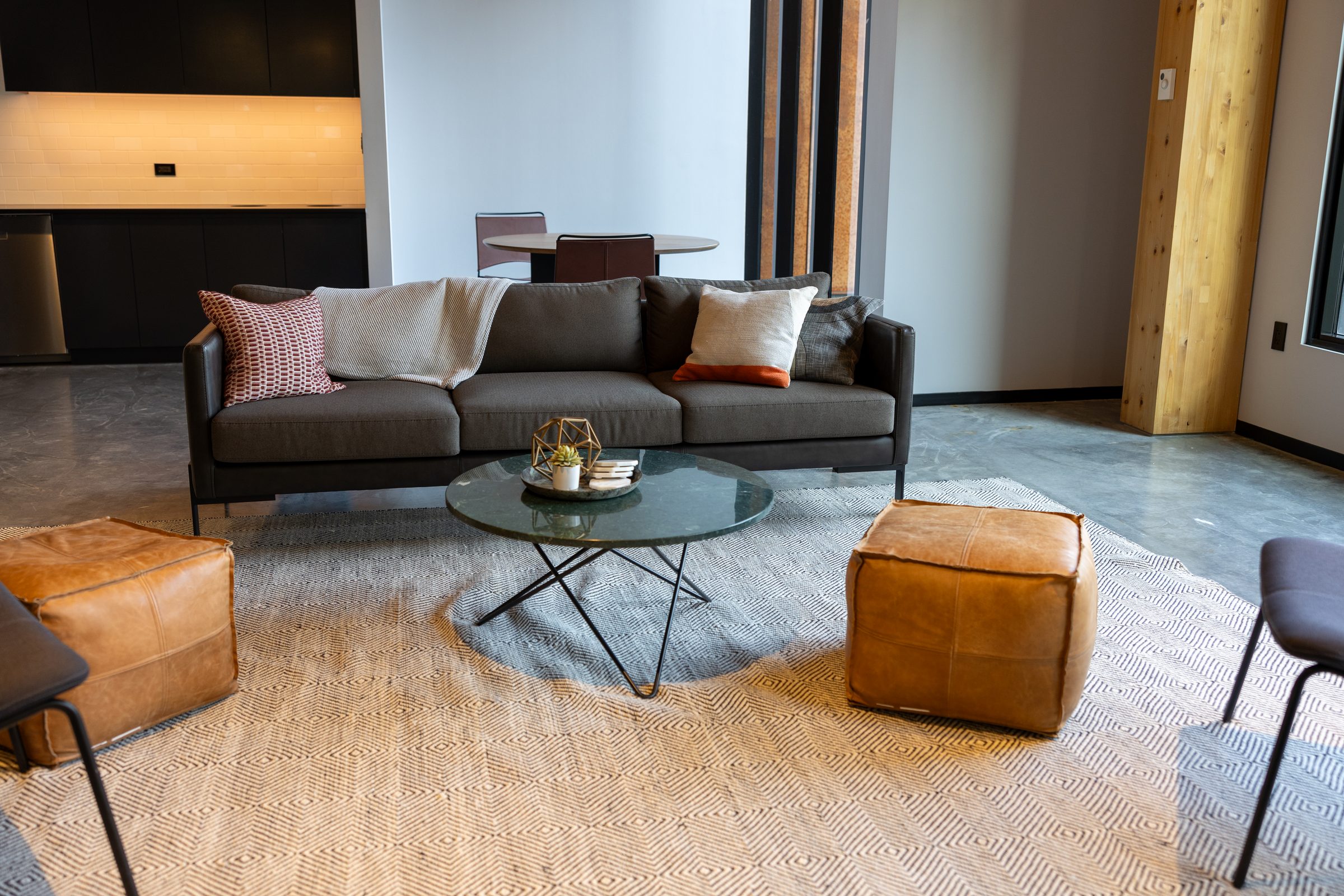 Modern lounge sofa in an office waiting area