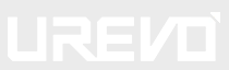 UREVO brand logo in bold white letters on black background.