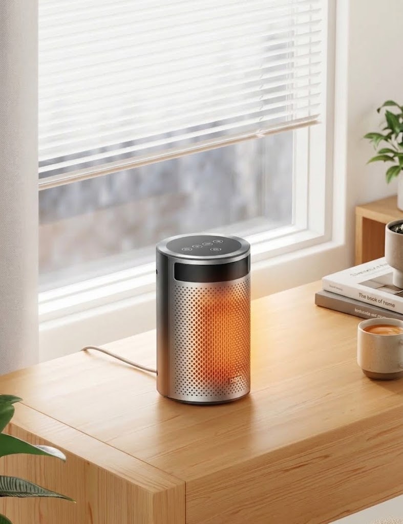 Two sleek PLAUD wireless speakers, one black and one gray, side by side on a gray background.