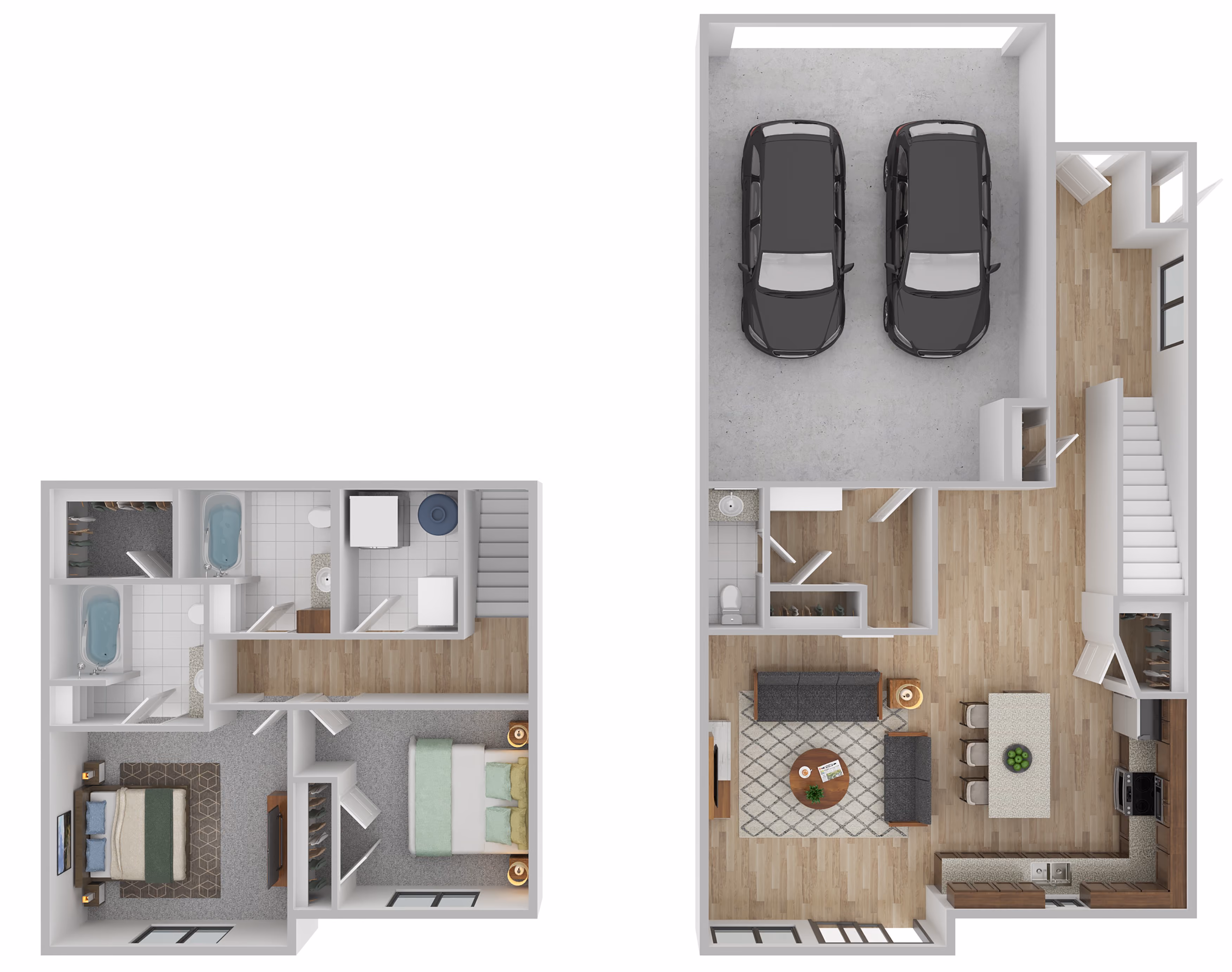 Two Bedroom, Two and a Half Bath floor plan at The Revere Townhomes in Sioux Falls, South Dakota