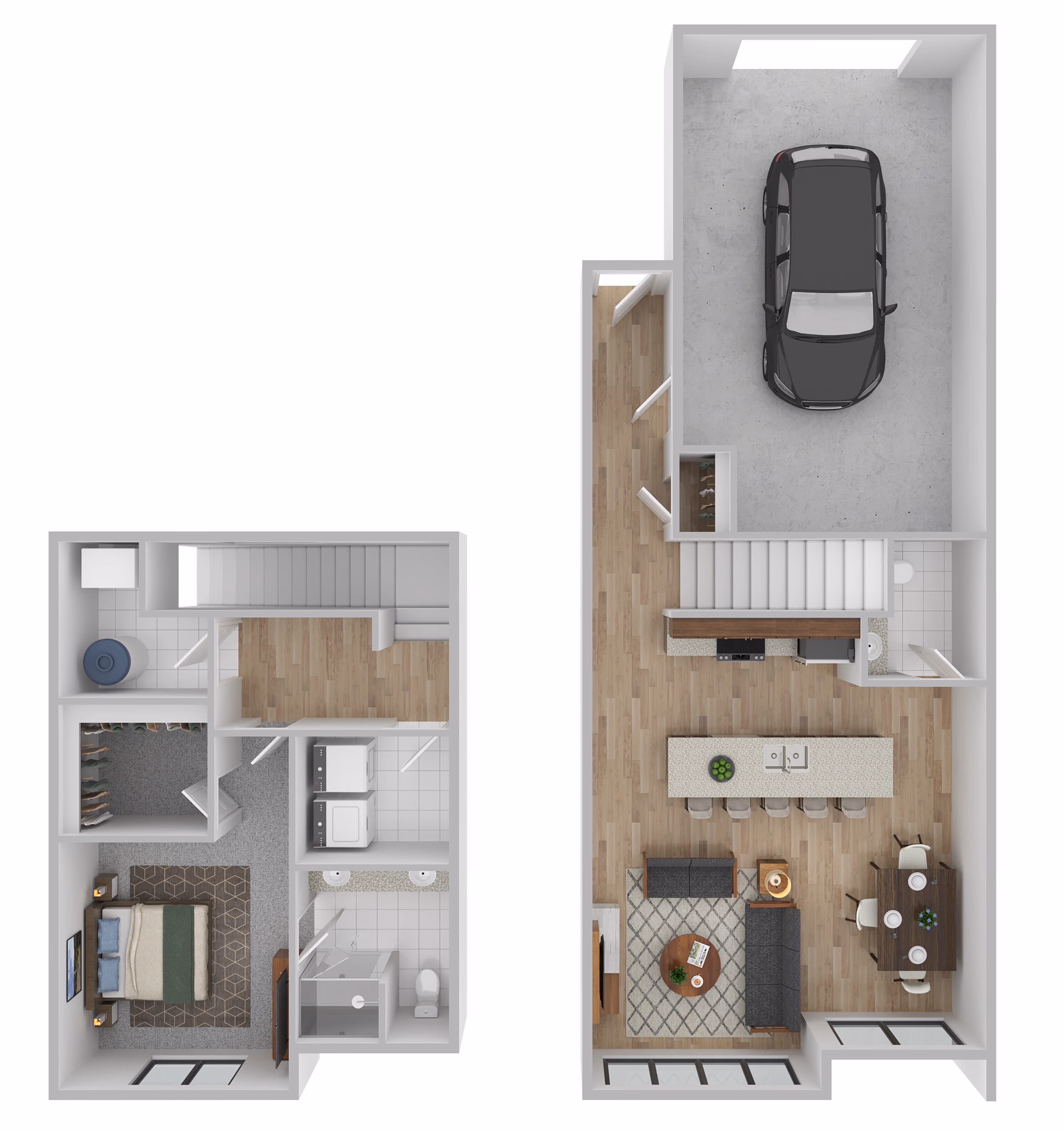 One Bedroom, One and a Half Bath floor plan at The Revere Townhomes in Sioux Falls, South Dakota