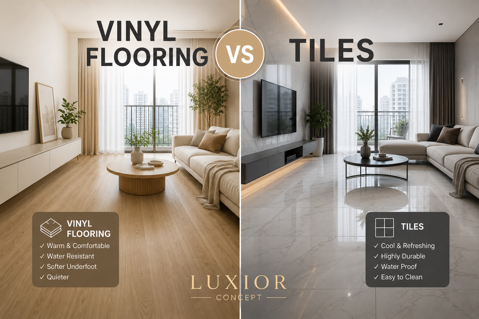 Luxior Concepr Vinyl Flooring vs Tiles