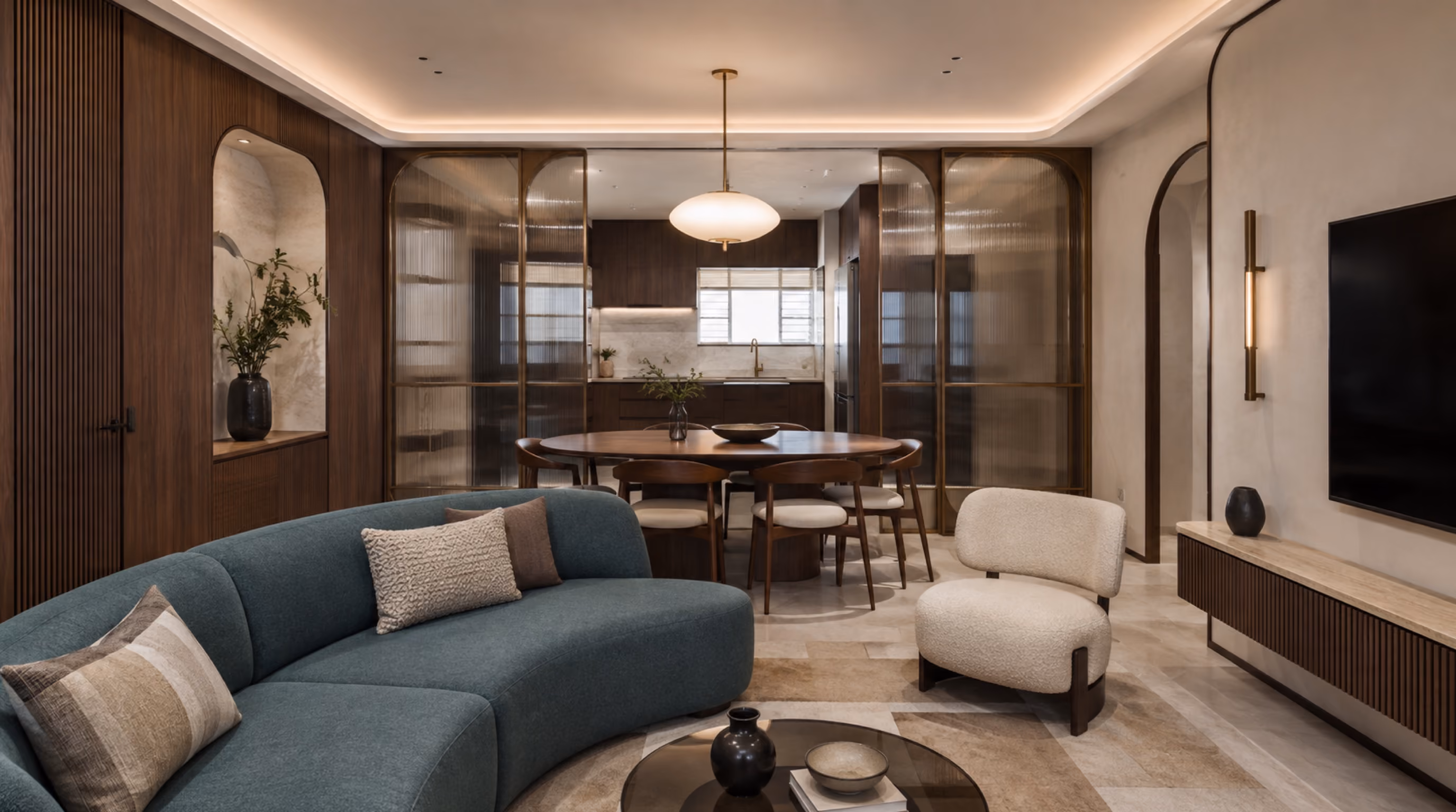 Contemporary art deco interior design for a Yew Tee home by Luxior Concept