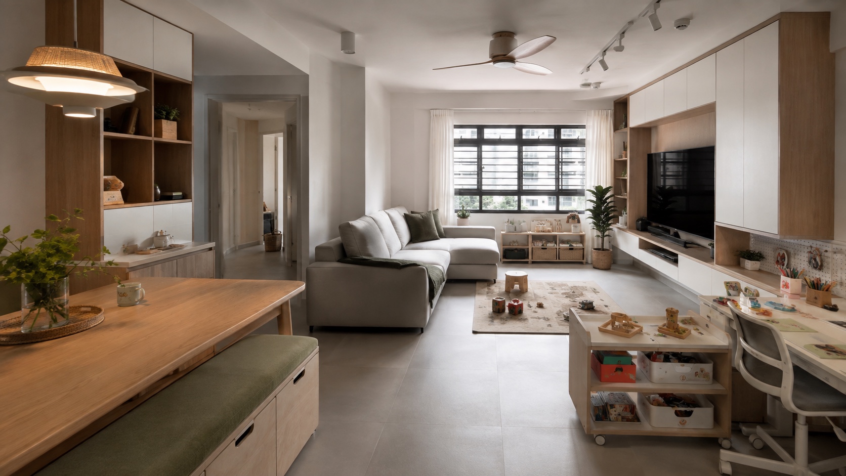 4-Room HDB Flats  living and lining room