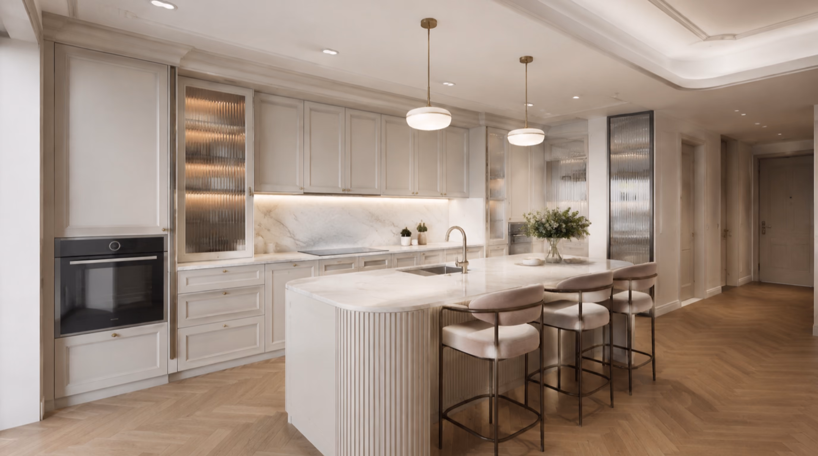 Soft parisian contemporary interior design for a Fernvale / Seletar home by Luxior Concept