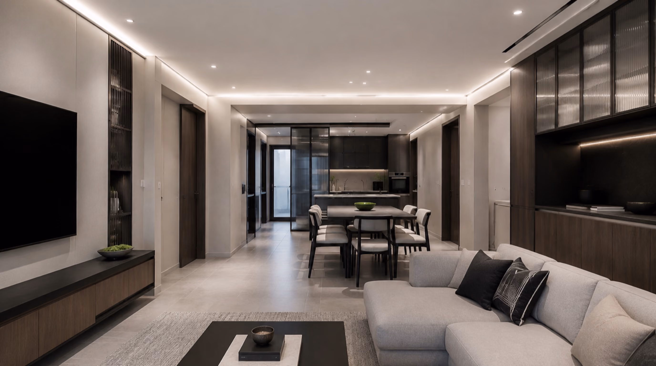 Graphic monochrome contemporary interior inspiration for Khatib homes, photo 7