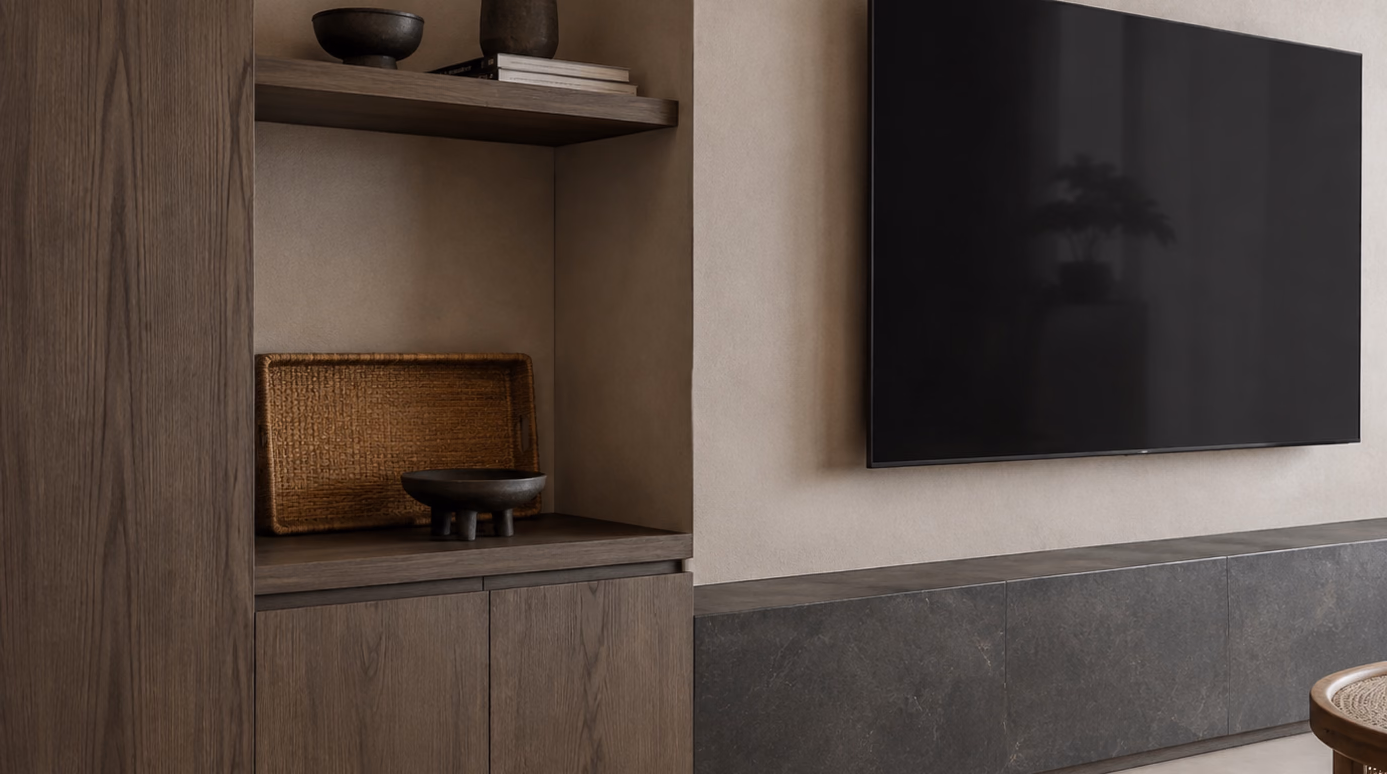 Warm modern rustic interior design for a Marsiling home by Luxior Concept