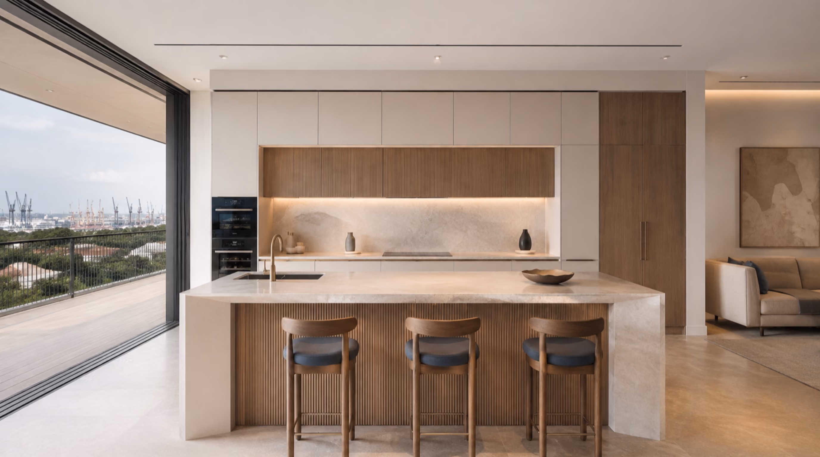 Modern riviera minimalism interior design for a Telok Blangah / HarbourFront home by Luxior Concept