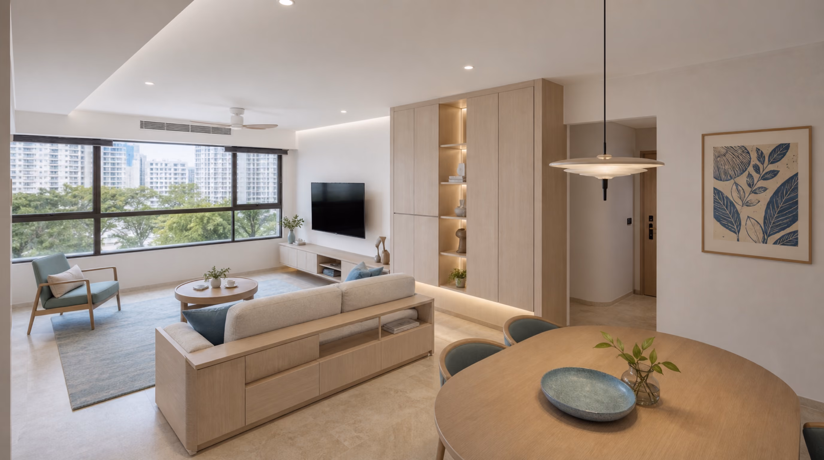 Nordic tropical functionalism interior design for a Tampines home by Luxior Concept