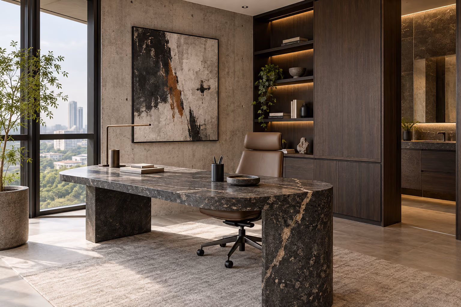 Brutalist style interior, Luxior Concept