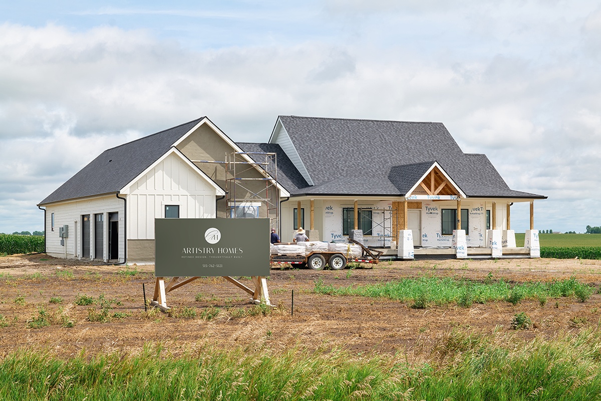 Artistry Homes site sign at a home under construction