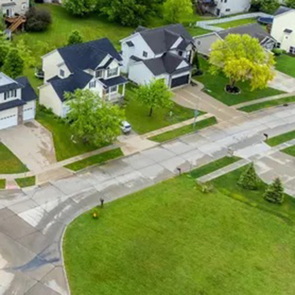 Aerial view of the available lot at 16118 Tanglewood Dr