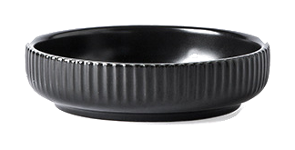 3.7-inch Sauce Dish in black ribbed glaze