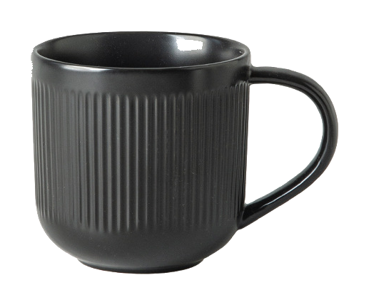 Ribbed Mug in black glaze