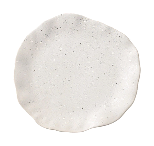 Sunlit Meadow 8-inch Flat Plate shown in soft white from the original top-view SKU image