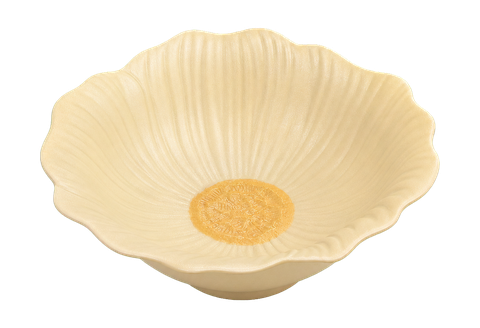 Fine Rim 8.5-inch bowl in soft yellow petal relief